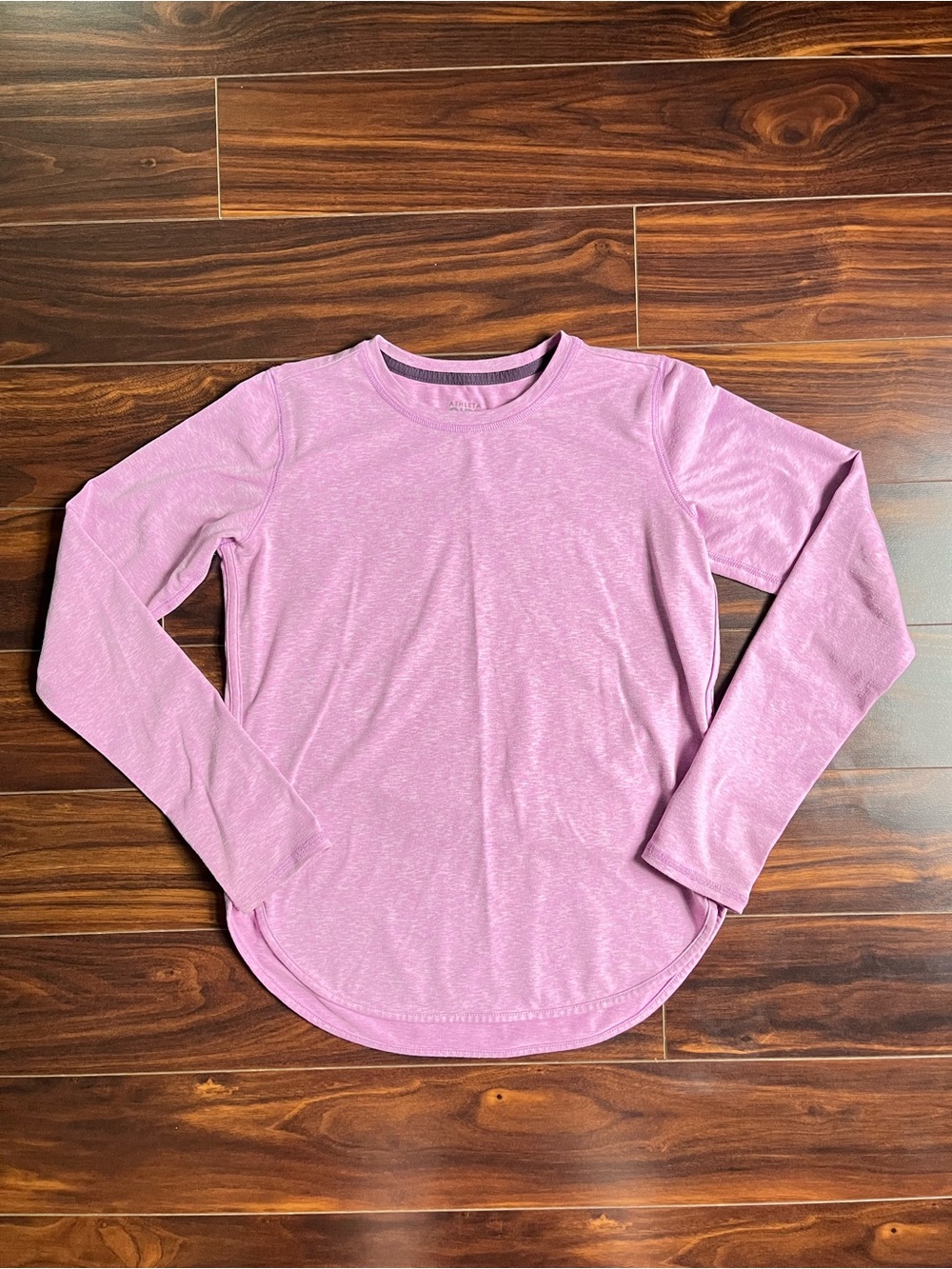 Athleta Girl Lilac Long Sleeve Crewneck Top, M (8-10)